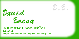 david bacsa business card